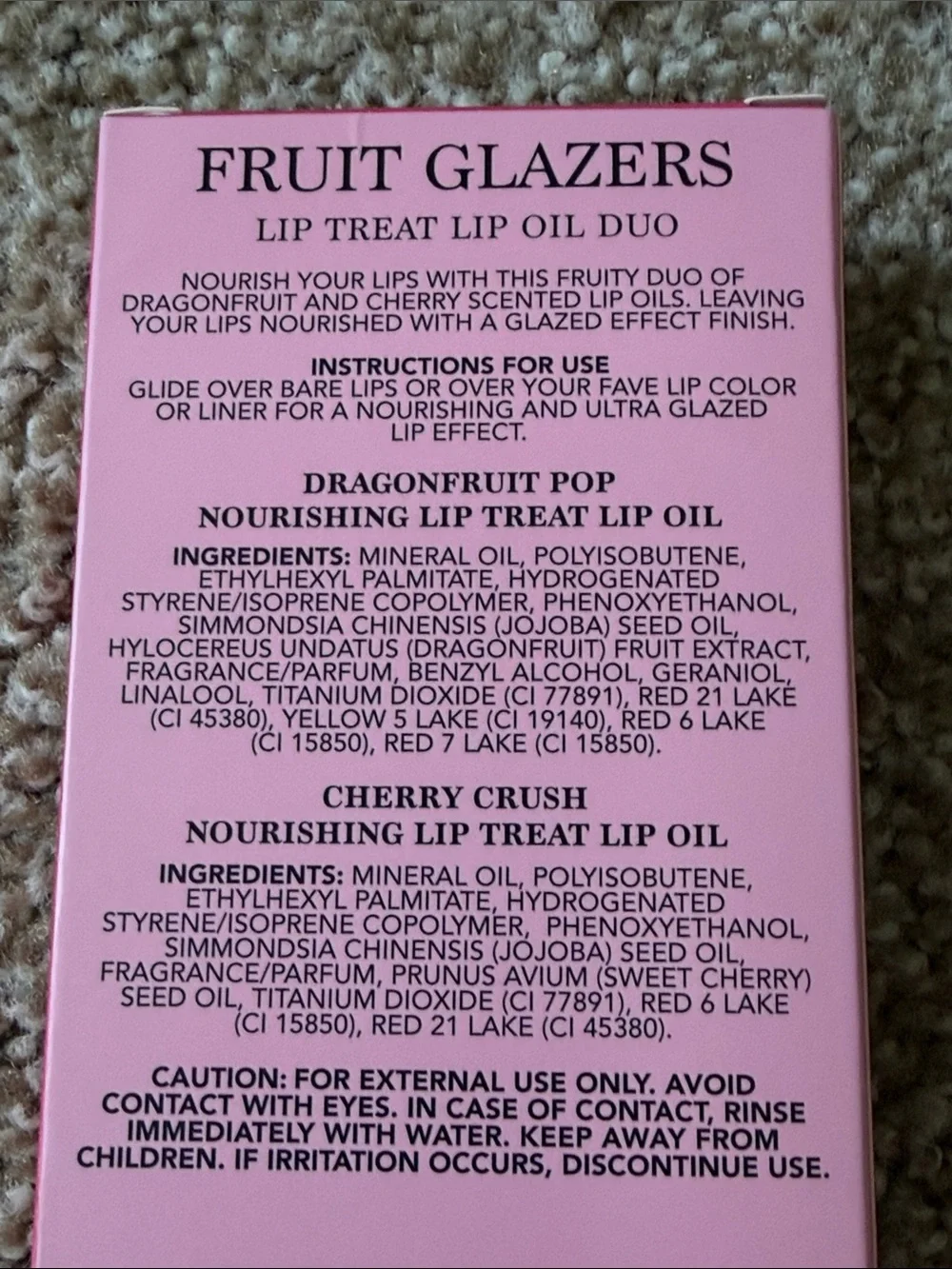 Holler Fruit Glazers Lip Treat Lip Oil Duo - Pink